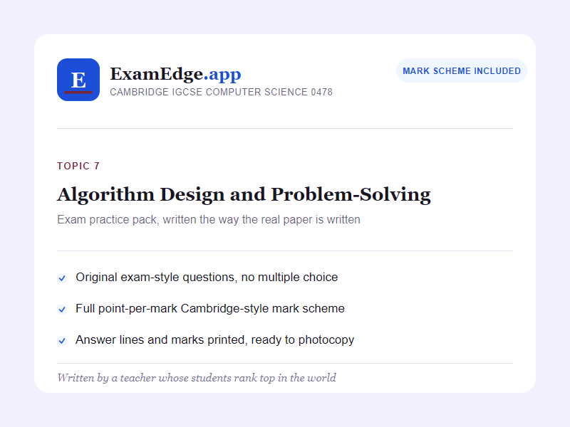 Topic 7 — Algorithm Design & Problem Solving preview